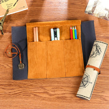 Load image into Gallery viewer, Pirate Treasure Map Roll Up Pencil Cases