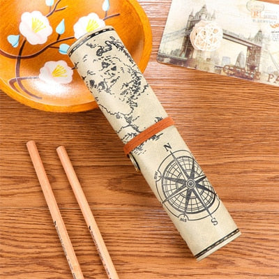 Pirate Treasure Map Roll Up Pencil Cases