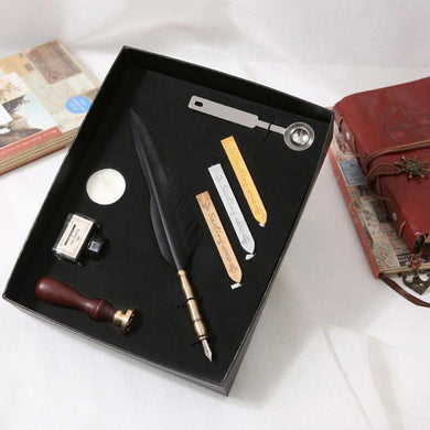 Vintage Feather Dip Pen Calligraphy Set