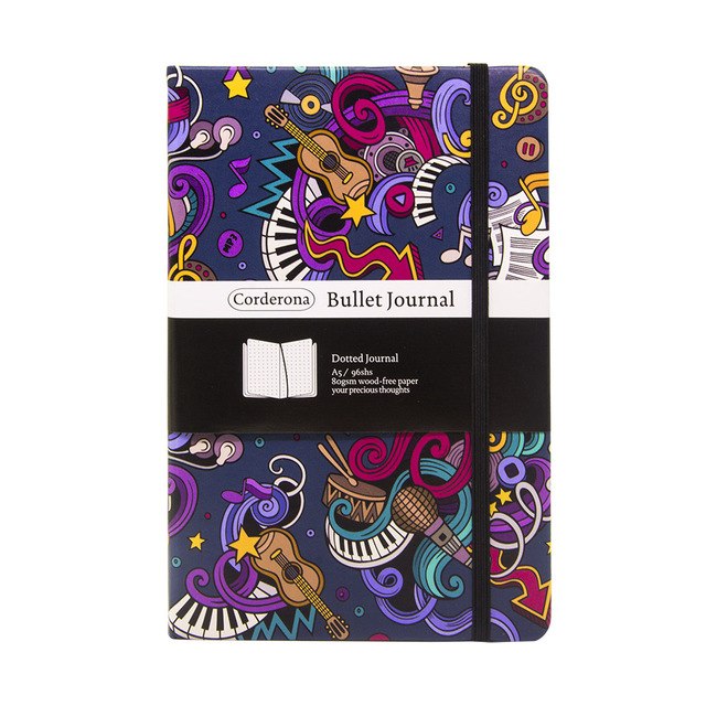 Colorful Music Dot Grid Hard Cover A5 Bullet Journal